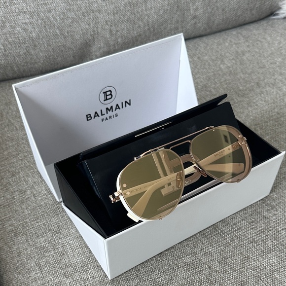 Balmain Rose Gold Aviator Sunglasses - Picture 1 of 1